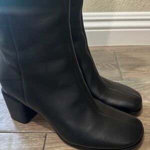 Vince Black Heeled Leather Boots